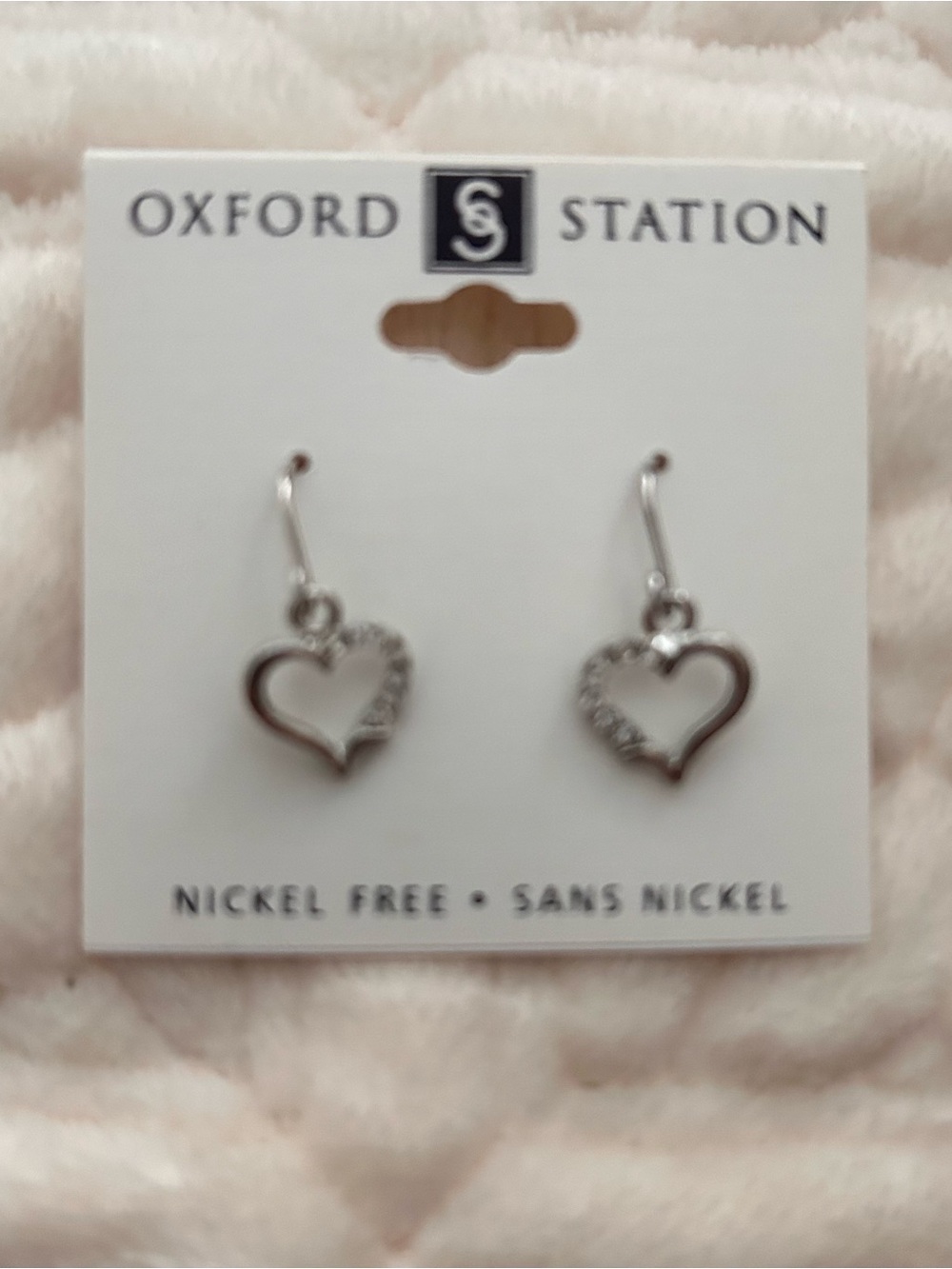 Silver Heart Dangle Earrings - Silver
